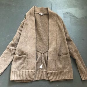Vince Brown Tan Wool Dolman Cardigan Sweater Small